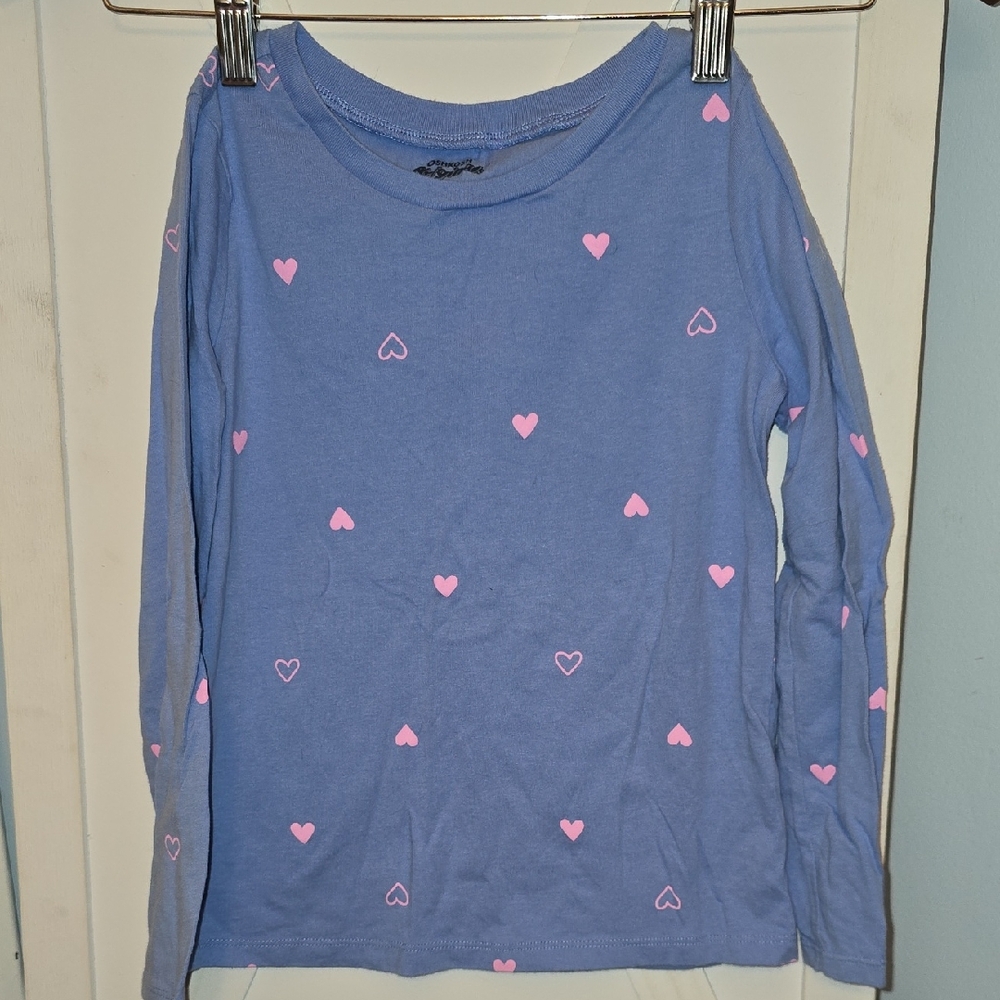 New OshKosh B'gosh Blue and Pink Heart Long Sleeve Tee